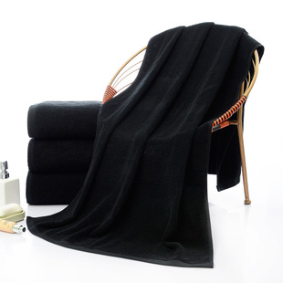 Black towel cross-border direct supply thick absorbent gifts can be printed logo black 21 strands of cotton foreign trade towel bath towel