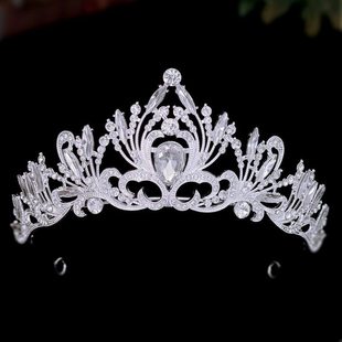 Diamond Flower Leaf Headband Princess Birthday Atmosphere Crown Headband Light Luxury Fashion High Sense Jewelry Wholesale Women