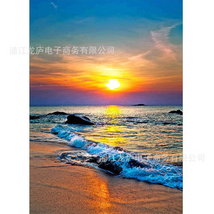 5d Diamond painting seaside beach landscape painting Amazon cross-border cross stitch DIY brick painting factory wholesale custom