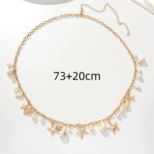 European and American Cross-border Jewelry Beach Holiday Wind Conch Shell Pearl Waist Chain Women's Personalized Starfish Sexy Body Chain