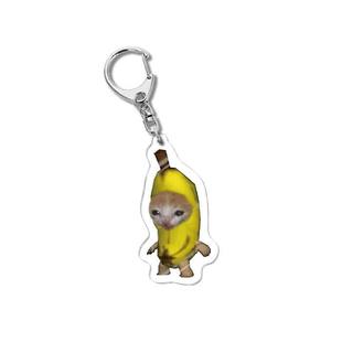 Funny happy Cat Funny Cat Banana Cat Acrylic Keychain Cute Bag Pendant Gift