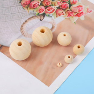 Factory direct supply 5-30mm Perforated wood beads log color loose beads jewelry accessories diy handmade beaded bracelet necklace