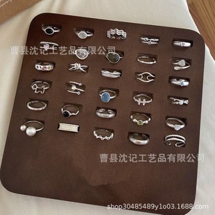 Деревянные Ring Кольцо Коробка для хранения Ювелирная коробка для показа мульти-сетки для съемки декоративных лотков для хранения ювелирных изделий