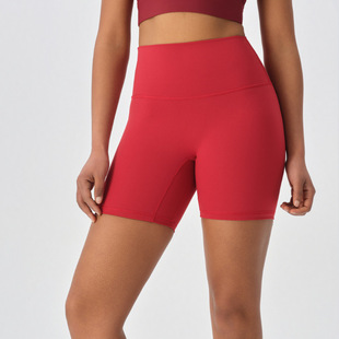 European and American Style Nude Nylon High-Waisted High-Elastic Peach Outerwear Sports Yoga Pants Butt-Lifting Breathable Three-Point Running Fitness Pants