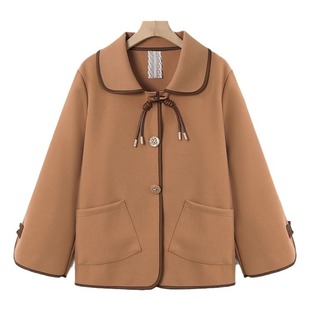Middle-aged and elderly spring coat women's fashionable short windbreaker casual thin 2024 mom Spring and Autumn New Western style top