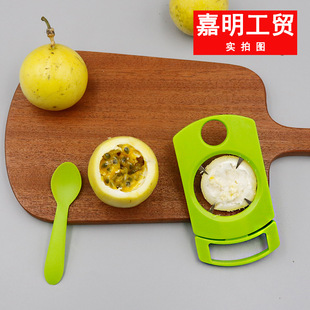 in stock passion fruit opener suit 304 stainless steel kiwi fruit divider with spoon opening tool