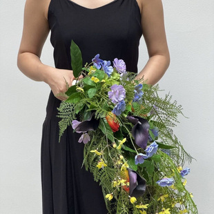Travel Photography Garden Style Wedding Photography Props Aesthetic Photography Wedding Waterfall Water Drops Simulation Bride Holding Flowers