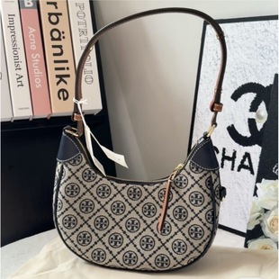 Cross-border Women's Bag Torty Burch New Crescent Bag Retro Old Flower Horn Underarm Bag Portable Crossbody Shoulder Bag