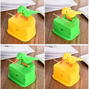 Smart Bird Toothpick Box Toothpick Storage Tube Household Toothpick Jar Press Automatic Pop-up Bird Toothpick Tube Cute