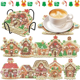 Customized Cross-Border Diamond Painting Coaster Pumpkin Halloween 5D Mandala Special-Shaped Diamond Handmade DIY Diamond Painting Peripherals