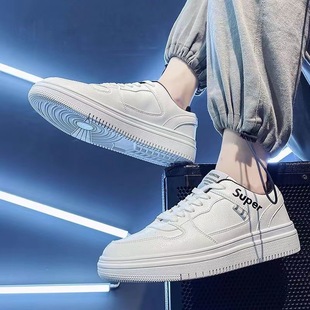 2025 Spring Men's Shoes New Breathable White Shoes Men's Trendy All-match Thick-soled sneaker Casual Board Shoes Trendy Shoes