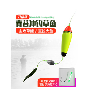 New Floating Fishing Line Set Single Hook Through-Line Fishing Float Luminous Fish Float Hand Rod Sea Rod Lure Sliding Float Fishing Set