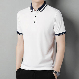 polo short-sleeved T-shirt men's summer cotton half-sleeved New loose dad T-shirt trendy plus size casual top men