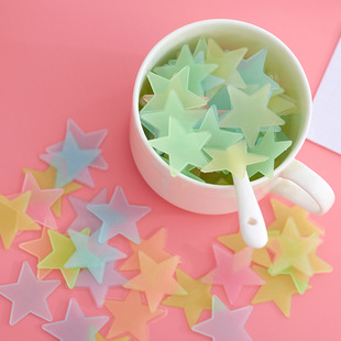 3D Luminous Stars Patch Arrangement Children's Room Bedroom Fluorescent Wall Stickers Dormitory Roof Decoration Luminous Stickers