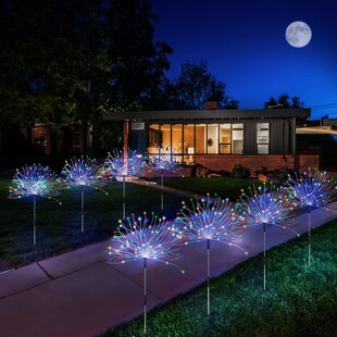led solar lawn floor fireworks lamp dandelion outdoor waterproof copper string lamp courtyard Christmas Decoration lamp