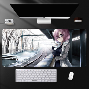Second Dimension Beautiful Girl Mouse Pad Large Thickened Lock Edge Male Dormitory Computer Keyboard Pad Office Mouse Pad