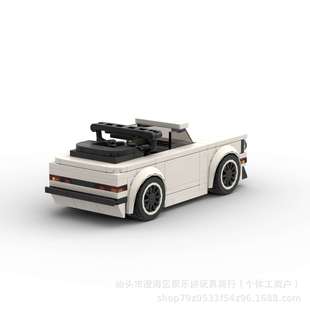 Domestic building blocks MOC compatible with Lego small particle car Volkswagen Golf MK1 convertible assembled model