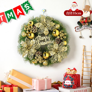 Christmas decoration wreath pendant photo dress scene layout rattan Christmas tree pendant wall hanging door hanging