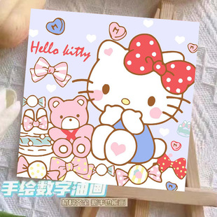 Sanrio Culhami diy цифровая масляная живопись исцеляет милые акриловые картины ручной работы декоративные картины висящие картины