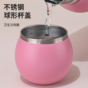 Football Pot 304 Stainless Steel Large Capacity Thermos Cup with Stirring Rod Outdoor Portable Double-Layer Vacuum Kettle
