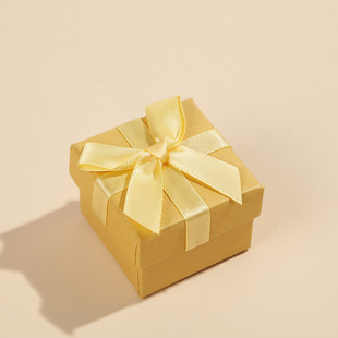 Classic small square bow gift box ring earrings storage box high-grade multi-color vintage jewelry box wholesale