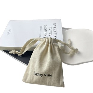 Eco-friendly Pure Cotton Drawstring Bag Jewelry Jewelry Storage Bag Bamboo Cotton Linen Canvas Bag Gift Bag