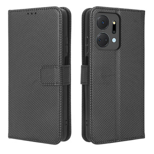 Honor X7A 5G Phone Case Honor X6A Phone Leather Case 4G Lanyard Card Diamond Pattern Flip Cover X8A