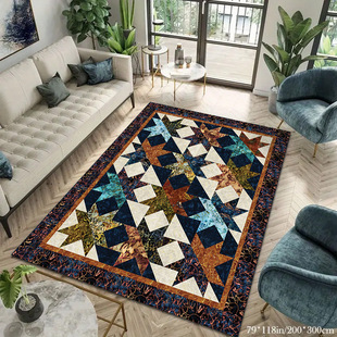 Nordic Crystal Velvet Anti-Slip and Dirty-Resistant Carpet Household Bedroom Living Room Large Area Filled with Easy-care Floor Mat