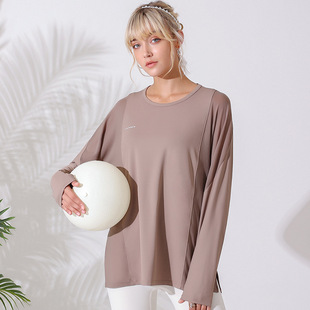 Loose Mesh Breathable Slimming Large Size Sports Long Sleeve Women's Running Fitness Women's Autumn and Winter Yoga Clothes for Chubby Girls