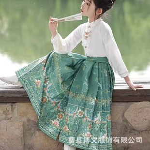 2024 New Girls' Spring Horse-faced Skirt suit Ancient Style Ming-made Hanfu Children's Chinese Style Ancient Dress Girl's Tang Suit