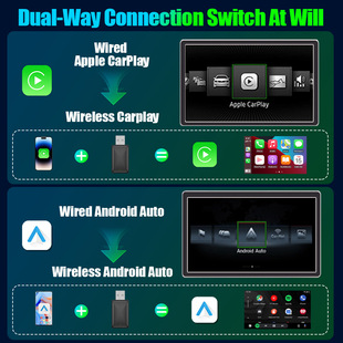 carplay wired to wireless box two-in-one wireless Android auto in-line intelligent car navigation
