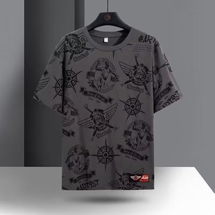 Футболка с коротким рукавом, мужская летняя Модная Повседневная Футболка с рукавами до локтя, Базовая рубашка с принтом, модный брендовый Мужской Топ, одежда
