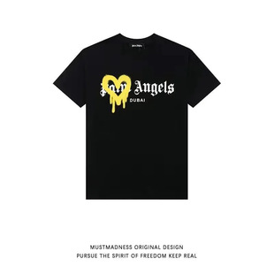 Palm Palm Angels любовь растворяет сердце граффити буквы для мужчин и женщин футболки свободные с круглым вырезом с короткими рукавами Лето