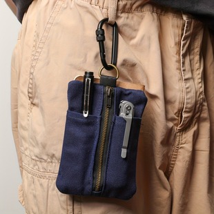 Retro Wear-resistant Canvas EDC Tool Bag Portable Pocket Storage Bag Outdoor Camping Mini Storage Bag