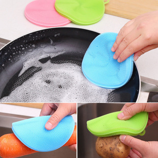 Multifunctional Dishwashing Brush Oil-free Silicone Dish Cloth Kitchen Brush Pot Brush Bowl Cleaning Household Sponge Scrubbing Cloth Artifact