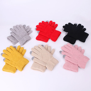 Autumn and winter korean style woolen hat scarf gloves women fleece-lined thick warm pullover hat fashion foreign trade solid color three-piece set