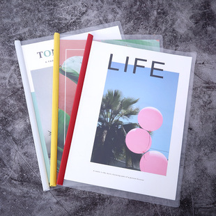 Folder A4 transparent rod clip data test paper Rod clip book wallet resume file folder wholesale