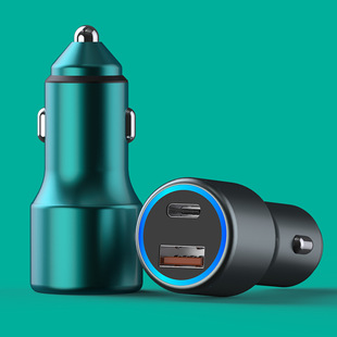 100W +20W Dual Port PD fast charging metal car charger for Android Huawei glory Apple mobile phone charger