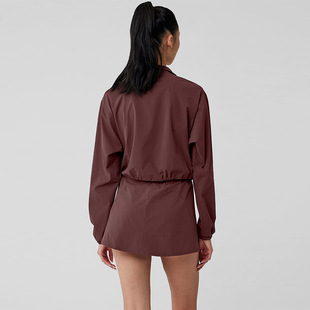 Cross-border Half Zipper Autumn and Winter Sweatshirt Sports suit Women's High Collar Casual Running Jacket Drawstring Anti-light Sports Dress