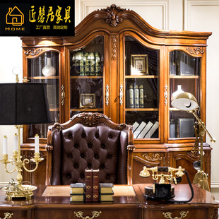 European-style Desk Birch Carved American-style Computer Desk Writing Desk Study Table and Chair Combination Furniture