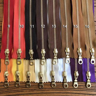 Gold teeth 20cm copper zipper 5# handbag one-way zipper handmade DIY leather luggage hardware accessories 7068