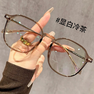 Large-frame reading glasses anti-blue light ultra-light plain black frame high-end high-definition large-frame reading glasses for the elderly flat mirror