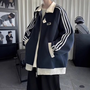 American Academy Style Jacket Men's Spring and Autumn 2024 New cleanfit Loose Striped Design Handsome Jacket