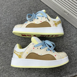 Dopamine Sneakers Women's Ins Trendy 2025 Spring New Niche All-match Casual Bread Shoes Round-toe Non-slip