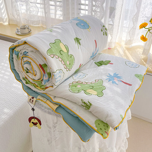 Class a double-layer yarn soybean fiber summer quilt maternal and infant grade soft waxy children's summer cool quilt air conditioning quilt washable thin quilt