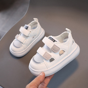 Boys Mesh Shoes 2025 Summer New Soft Sole Children's sneaker Fashionable Hollow Breathable Single Mesh Shoes Girls' Sandals