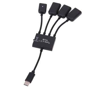 Type-C один перетаскивает четыре OTG HUB концентратор USB-C USB 2.0 одна минута четыре HUB с питанием одна минута три