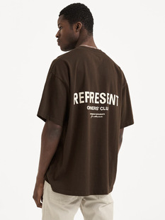 Тяжелый высокий стрит REPRESENT Лос-Анджелес Ограниченная слоган с принтом женской пары свободной футболки с короткими рукавами с круглым вырезом