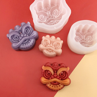 Large, Medium and Small Lion Awakening Silicone Mold Chinese Lion Shape Chocolate Filled Sugar Aromatherapy Candle Plaster Mold