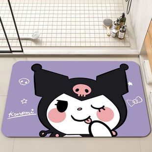 Cartoon Kulomi Bathroom Mat Diatom Mud Absorbent Quick-drying Mat Toilet Dirt-resistant Non-slip Foot Mat Can be Cut